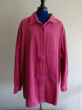 BLAIR Wide Wale PINK CORDUROY Unlined COTTON Shirt JACKET Womens 2XL