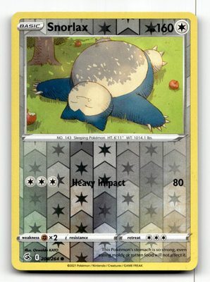 Reverse Holo - Snorlax Pokemon • Common • 206/264 Fusion Strike | eBay