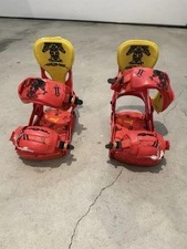 Technine T Money Snowboard Bindings Red Size Large Graffiti VTG