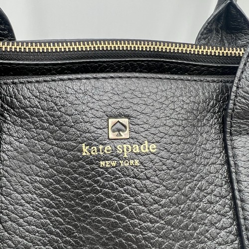 Kate Spade Southport Avenue Lydia Black Leather Large Satchel Shoulder Bag Purse - Picture 5 of 19