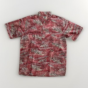 RARE Vintage Kahala Hawaiian Aloha Shirt XL Hand Crafted in Fiji Red Cotton