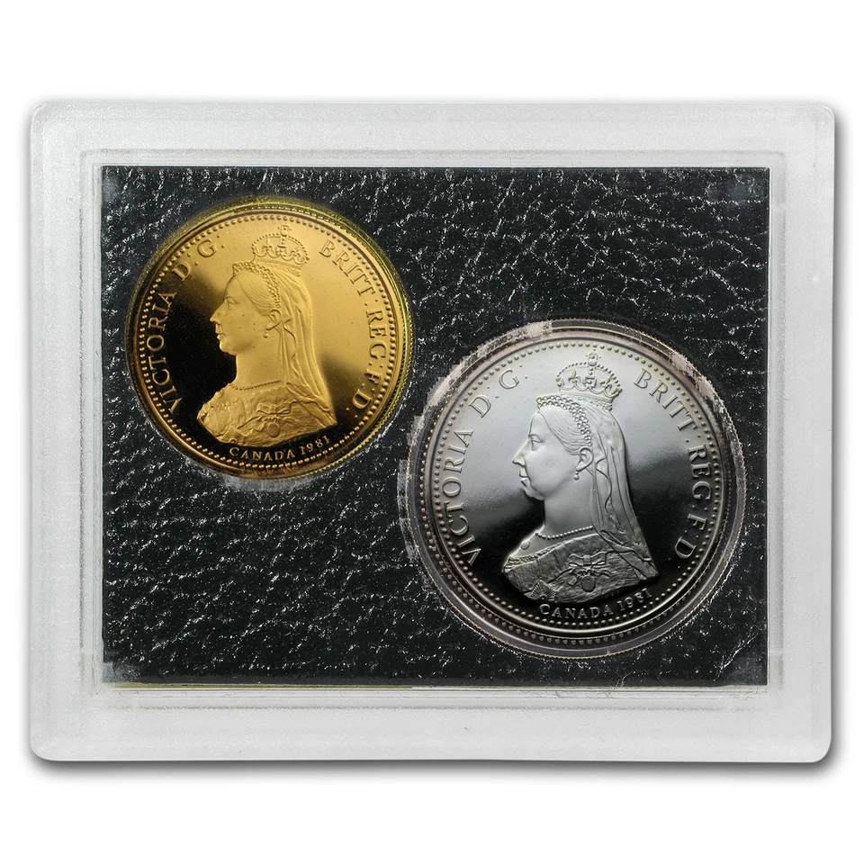 Juego redondo oro/plata 1981 JM y Mallory (LTEE Beaver/Castor) Foto 3 de 4