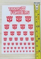 Transfer Decals Autobot Logo Sticker Sheet - White Background Transformers