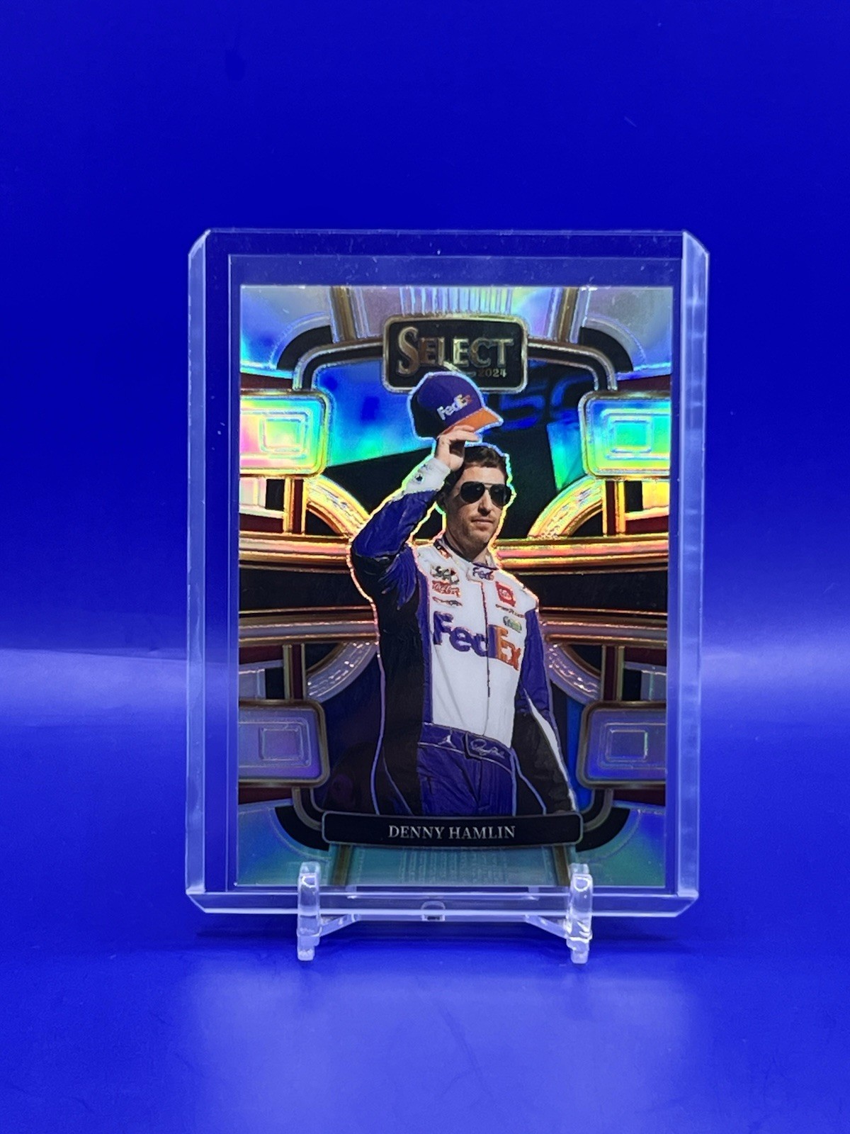 Denny Hamlin 2024 Panini Select Racing Grandstand #70 Silver Prizm – NASCAR
