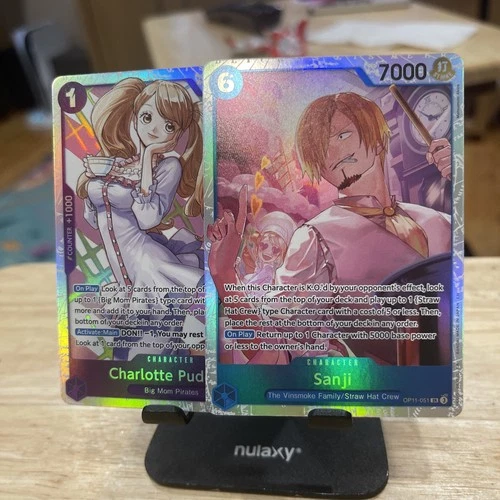 One Piece CCG - Charlotte Pudding OP11-070 SR and Sanji OP11-051 SR combo