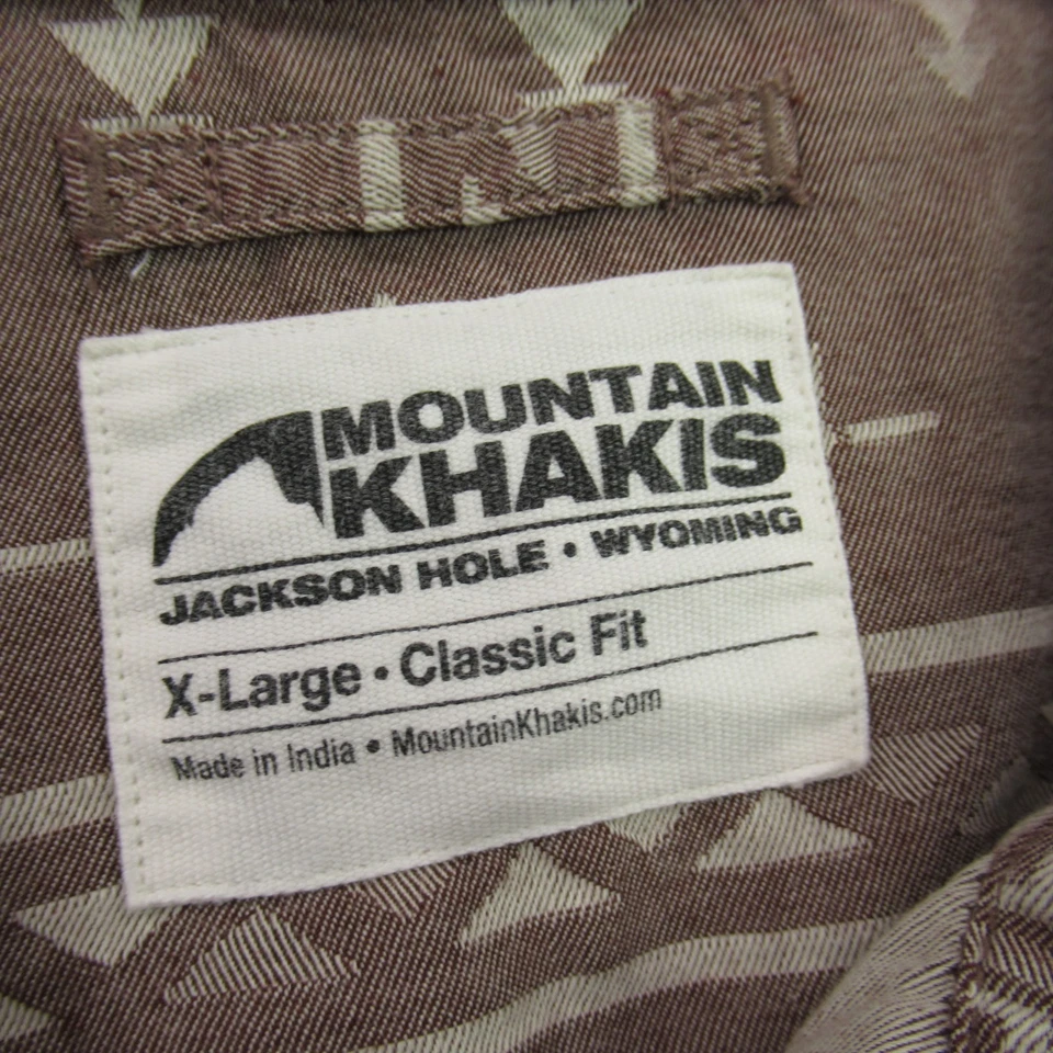 Camisa Mountain Khakis Para Hombres XL Manga Larga Botón Delantero Informal Calce Clásico Marrón Foto 3 de 4