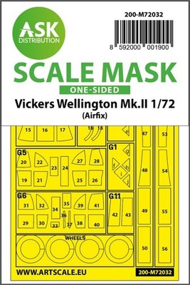 Vickers Wellington Mk.II one-sided painting mask for Airfix / 1:72
