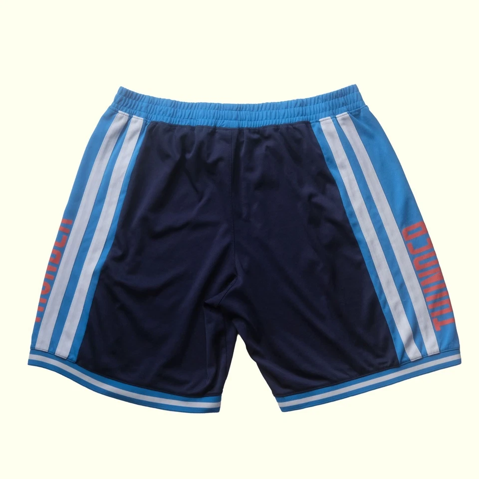 NBA VTG Y2K RETRO BASKETBALL OKC OKLAHOMA THUNDER 10" ACTIVE BLUE SHORTS SZ 2XL - Image 3 of 4