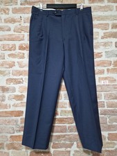 Pantalone Classico Sartoriale Mario Zegna Blu Taglia 52 Chino 100% Lana Vergine