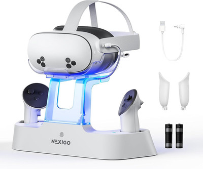 Enhanced Charging Dock for Meta Quest 3 and 3S, with LED Light [On/Off], [Suppor