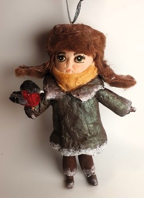 Handmade Cotton Doll, Small & Cute Christmas Ornament  6''(15cm)