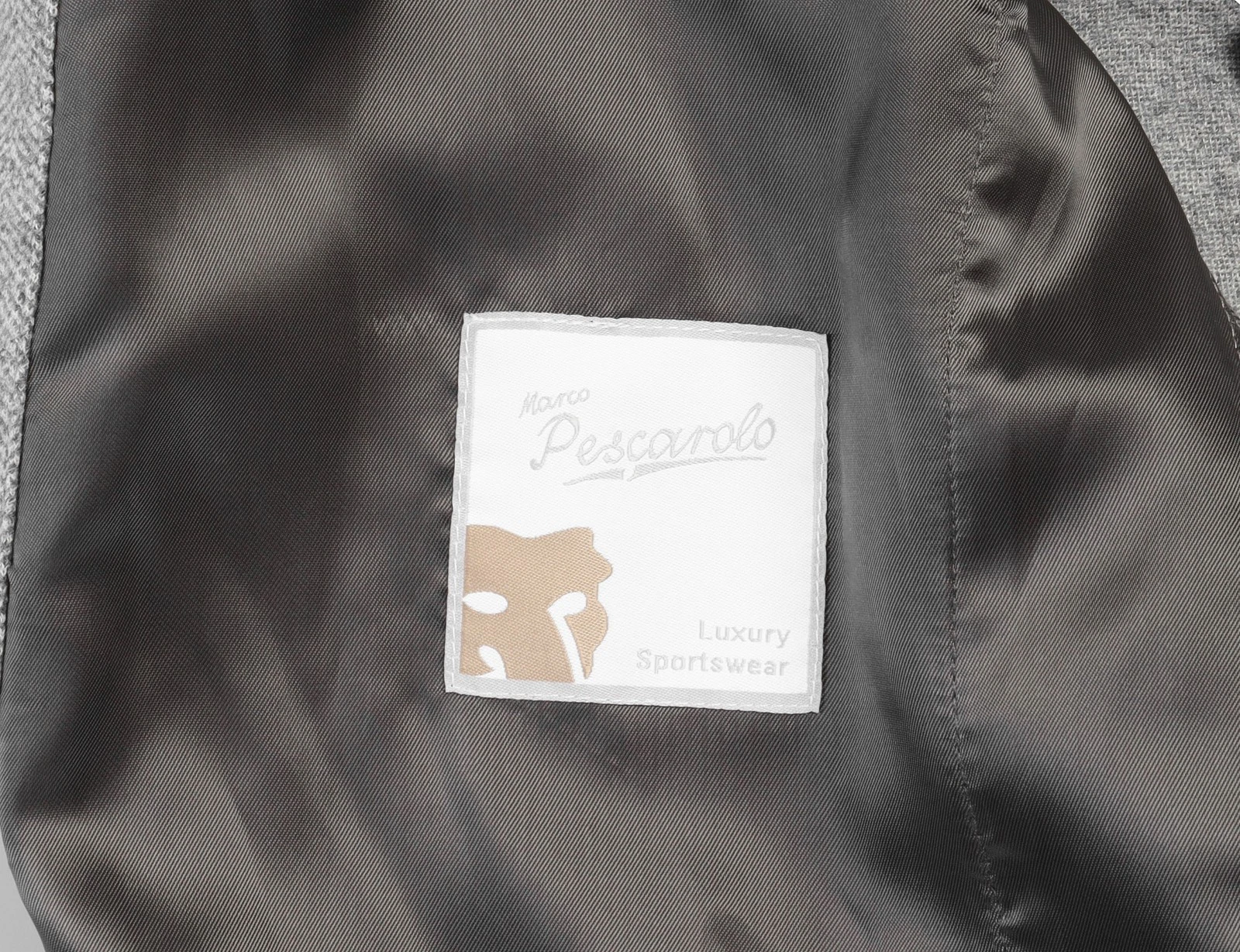 NWT MARCO PESCAROLO "AVI" JACKET cotton grey herringbone luxury Italy 50 M - product detail image 3