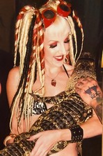 Blond Black Blood Red Dread Falls hair extensions dreadlocks dreads gothic