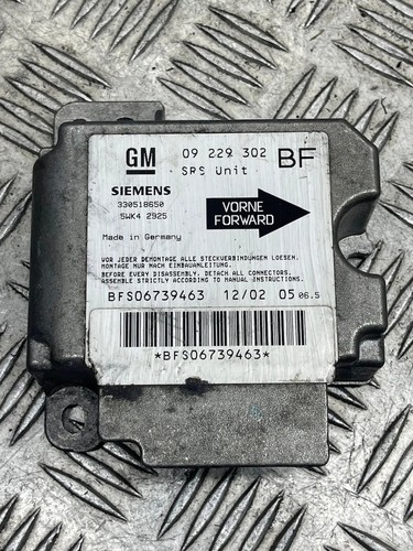 OPEL ASTRA G Estate F35 Airbag-Steuergerät 09229302BF BFS06739463 27918958