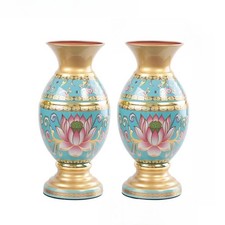 A Pair of Buddhist Vases 18.5cm 7.0in Guanyin Water Bottle Buddha Worship 
