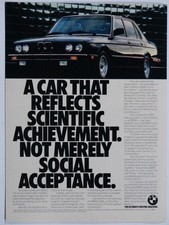 1986 BMW 528e Vintage The Ultimate Driving Machine Original Print Ad