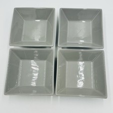 10 Strawberry Street Nova Square 7" Cereal Soup Bowls Gray Set of 4