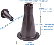6PCS Reinforced Bed Frame Feet to Replace Wheels. Prevent Sliding, Protect Fl...