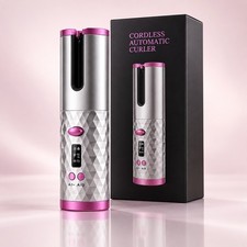 Cordless Automatic Hair Curler Ceramic Rotating Iron Rechargeable 6 Settings