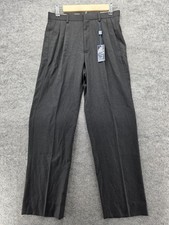 Chaps Pants Womens 16R Grey Pleated Dress Trousers Polyester Rayon NWT Work