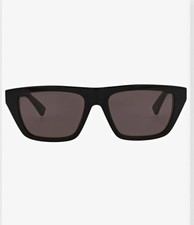 Bottega Veneta Square-Frame Recycled Acetate Sunglasses Black Gray Tinted