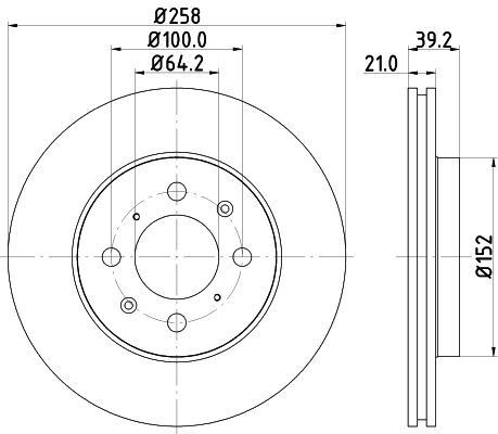 HELLA 8DD 355 114-451 BRAKE DISC Front (PAIR)
