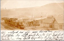 RPPC Train at Railroad Station, Hainfeld Austria? - 1903 Photo Postcard