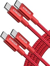 Anker USB C to C Cable, Type-C 60W Fast Charging Cable 6 FT, 6FT 2, Red
