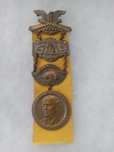 1923 MILWAUKEE WISCONSIN GAR CIVIL WAR VET GRAND ARMY REPUBLIC MEDAL W/ RIBBON