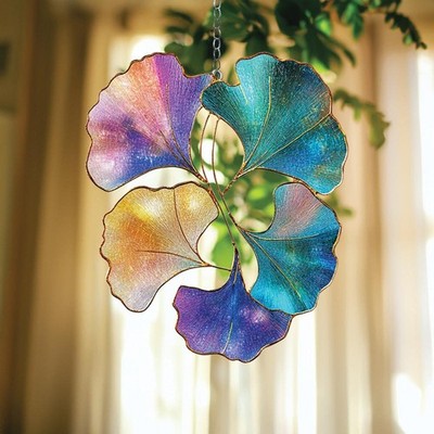 Multicolor Ginkgo, Acrylic Ornament, Leaf Design, Nature Decor, Fall Gift