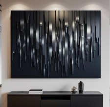 XL LEINWAND BILDER BIS 160x120x5 ABSTRAKTE KUNST SCHWARZ WEISS 3D-OPTIK LOFT ART