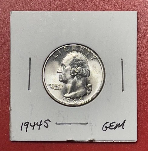 1944 S Washington Silver Quarter, Gem Uncirculated.