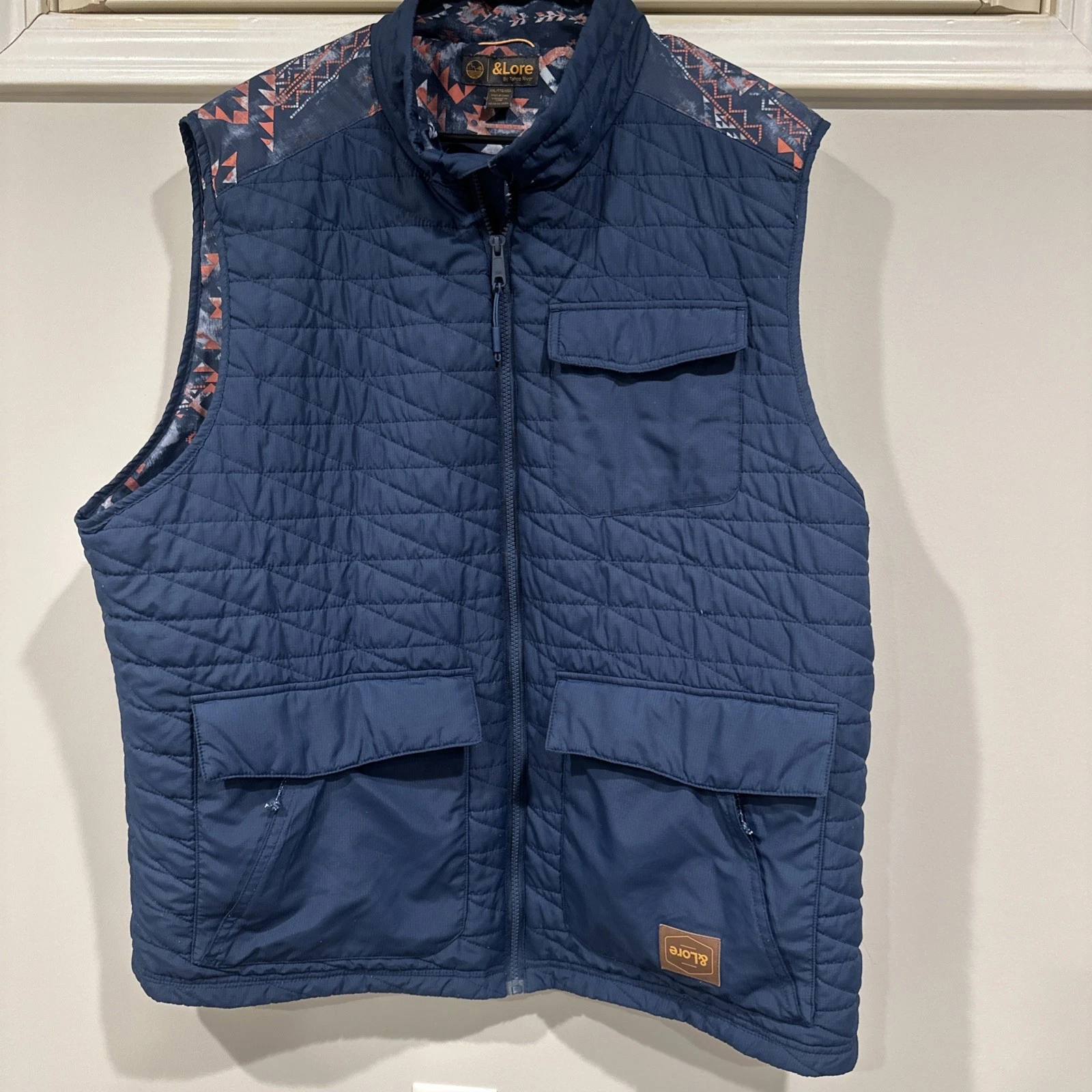 &Lore By Tahoe River Men's 2XL Quilted Vest  Full Zip Blue Sleeveless Jacket  image 1