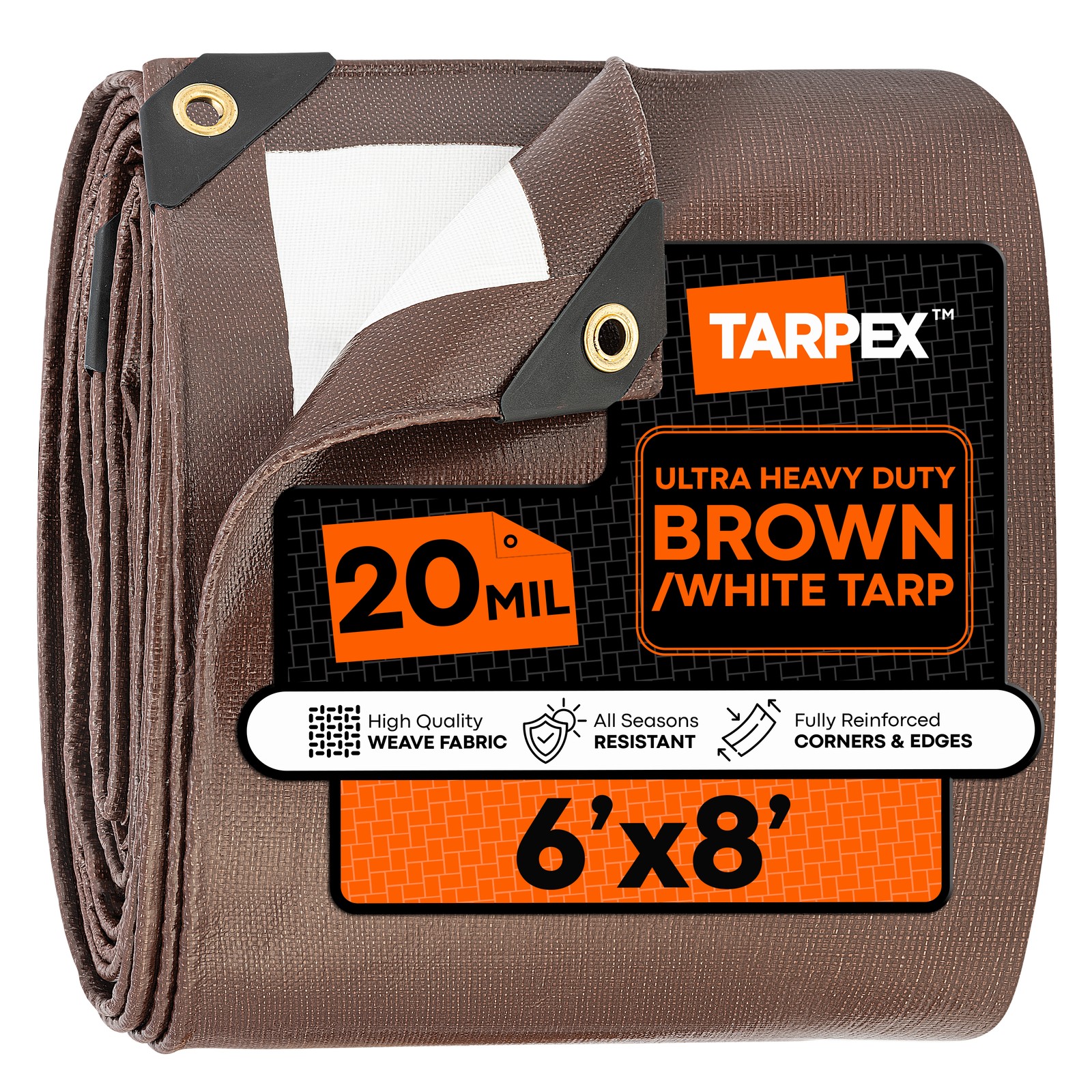 TARPEX - 20 Mil Brown White Ultra Heavy Duty Poly Tarp