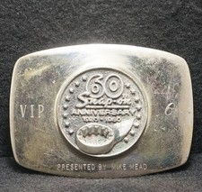 WI11154 VINTAGE 1970s SNAP-ON 60TH ANNIVERSARY TOOLS ADVERTISEMENT BELT BUCKLE