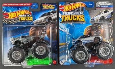 2x Hot Wheels Monster Truck # DeLorean back to # Nissan Skyline Fast & Furious #