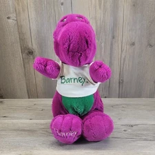 Barney Plush Dinosaur Doll 12” Purple Lyons Group Vintage 1992 toy WITH SHIRT