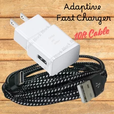 Fast Charger Wall Adapter 10FT USB Type C Charging Cable For Samsung Cell Phone