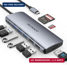 USB C Hub Docking Station, 9-in-1 Multi-Port USB Adapter, 4K 60Hz HDMI, 100W Max