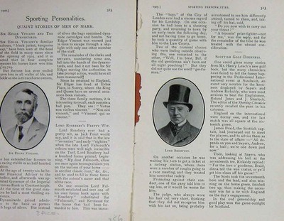 Alter antiker Druck 1907 Portrait Edgar Vincent Lord Brampton Griggs`Sport 20th