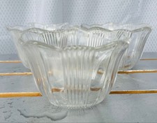 Showa Retro Kiriko-Style Striped Glass Cup Set of 3, 9cm Diameter
