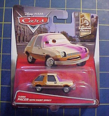 DISNEY PIXAR CARS TUBBS PACER WITH PAINT SPRAY! LONDON CHASE