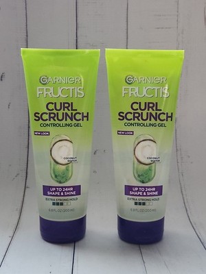 (Pack of 2) Garnier Fructis Curl Scrunch Controlling Gel, Coconut Water, 6.8 oz 