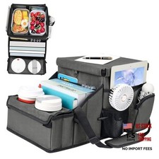 Car Organizer for Front Seat Organizer and Storage, Collapsible Car Caddy, Grey