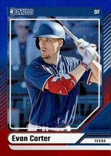 2024 Donruss #74 Evan Carter Red and Blue
