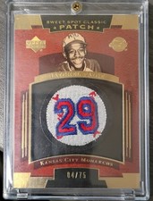 2004 Upper Deck Sweet Spot Patch Satchel Paige Kansas City Monarchs SSP-SP 04/75