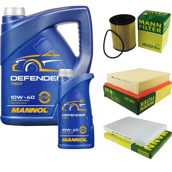 Inspektionspaket 6L Mannol Defender 10W-40 FüR VW Golf III 2.8 VR6 2.9 Vento-image