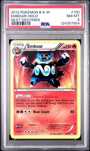 Emboar 100/99 Next Destinies Holo PSA 8