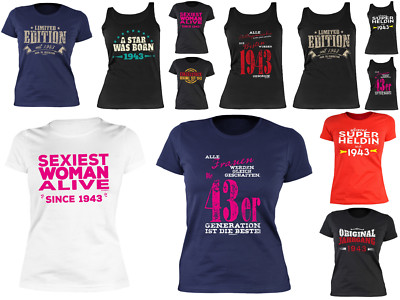 83 Geburtstag Damenshirt Frauen T-Shirt Geburtstag Jahrgang 1943 - Geb 83