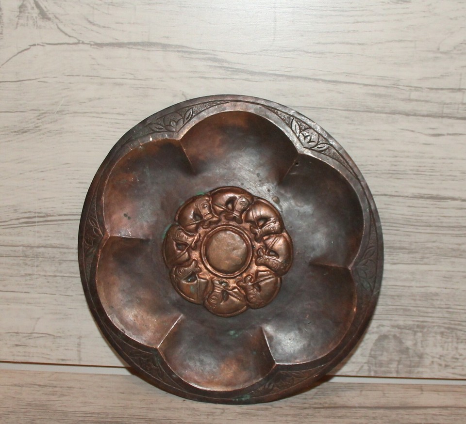 Vintage hand made copper wall hanging plate eBay